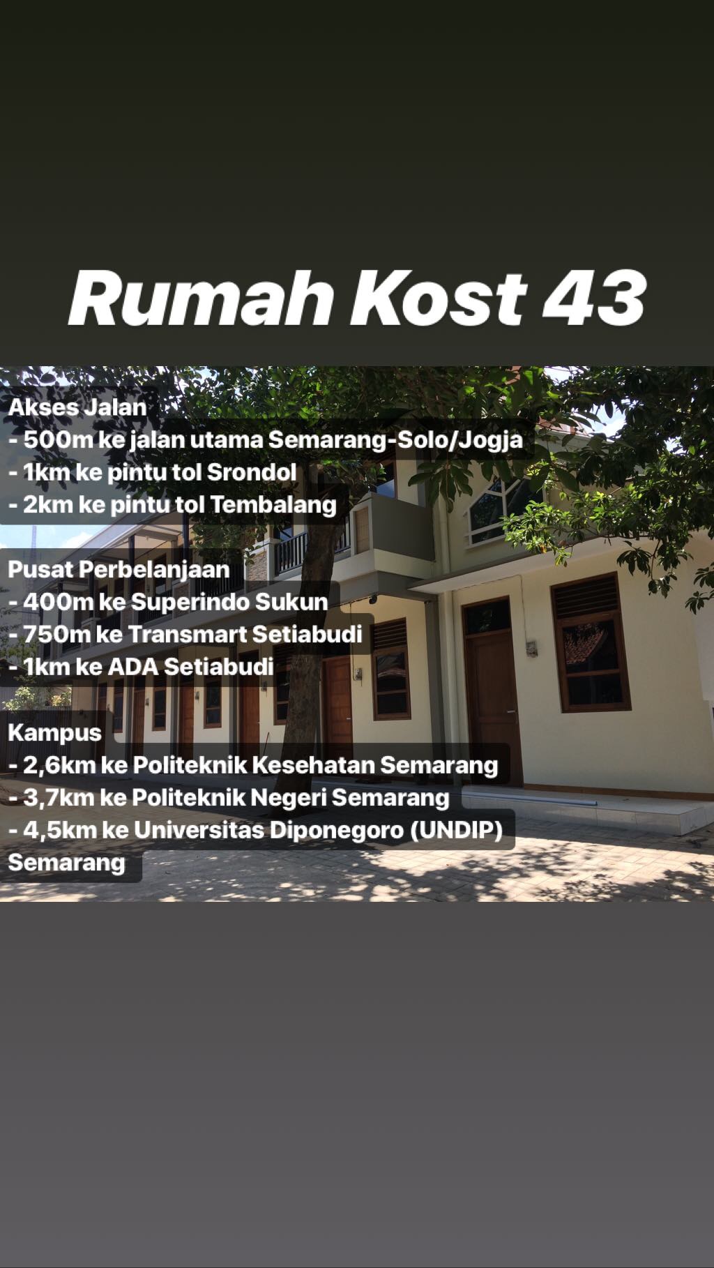 Rumah Kost 43 — kontrakan di semarang