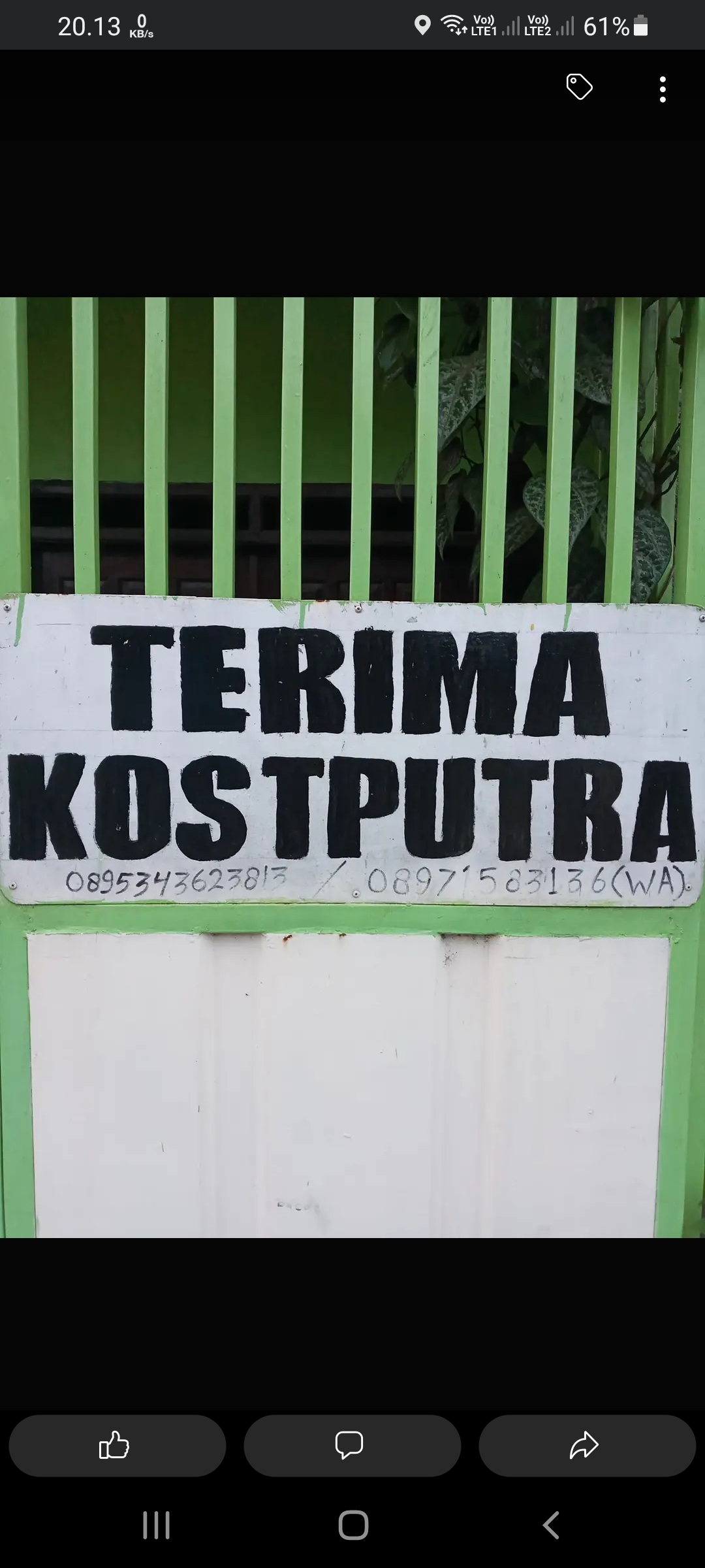 Kost sawojajar pak sukadi - foto properti sewa